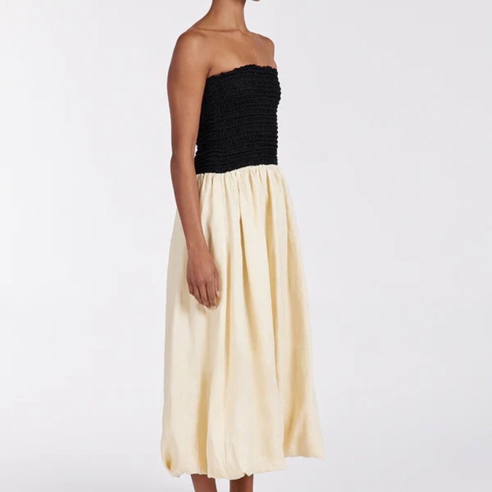 DISSH LEN BLACK STRAPLESS MIDI DRESS - Picture 2 of 5